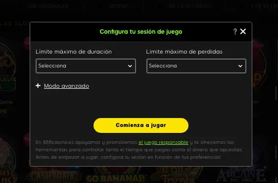 Configurar limites casino online