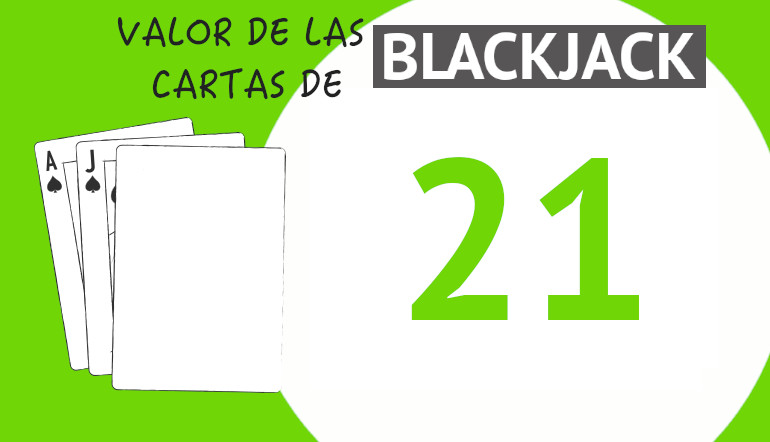 Valor cartas blackjack 21