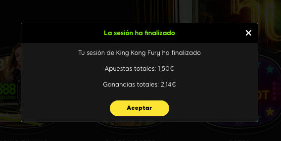 King Kong Fury sesion de juego limites