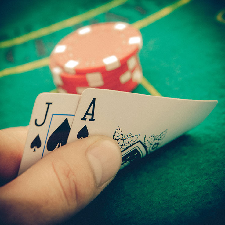 Una mano ganadora de blackjack