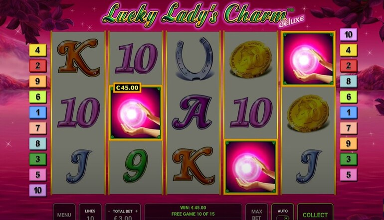 lucky lady's charm deluxe slot
