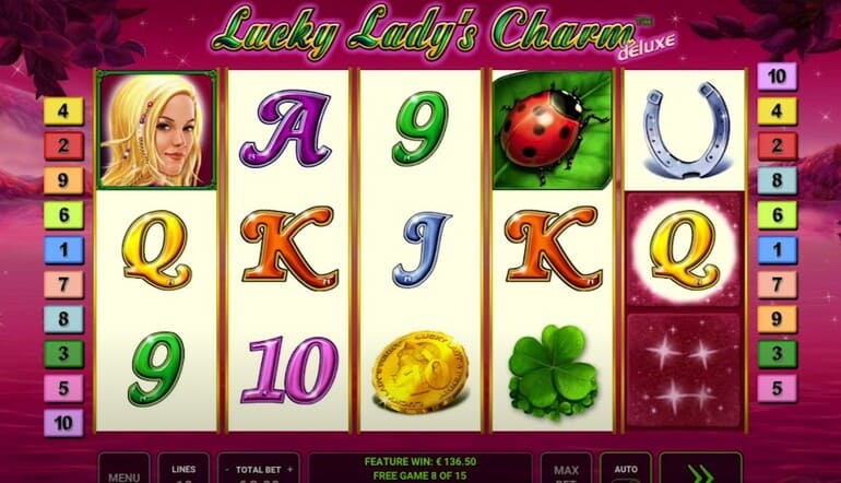 lucky lady's charm deluxe slot