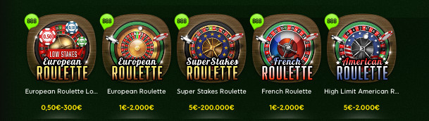 Ruleta online y nombre de juegos de casino