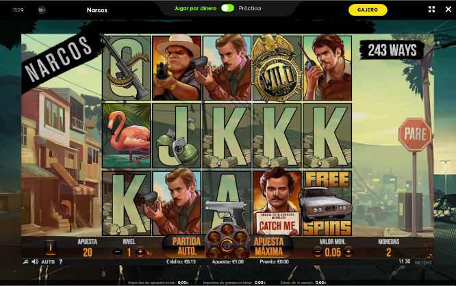 Jugar a slots por dinero real con la tragaperras Narcos